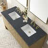 James Martin Vanities Hudson 60in Double Vanity, Light Natural Oak w/ 3 CM Charcoal Soapstone Top 435-V60D-LNO-3CSP